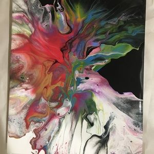 Original handmade Dutch pour 11x14 unframed canvas